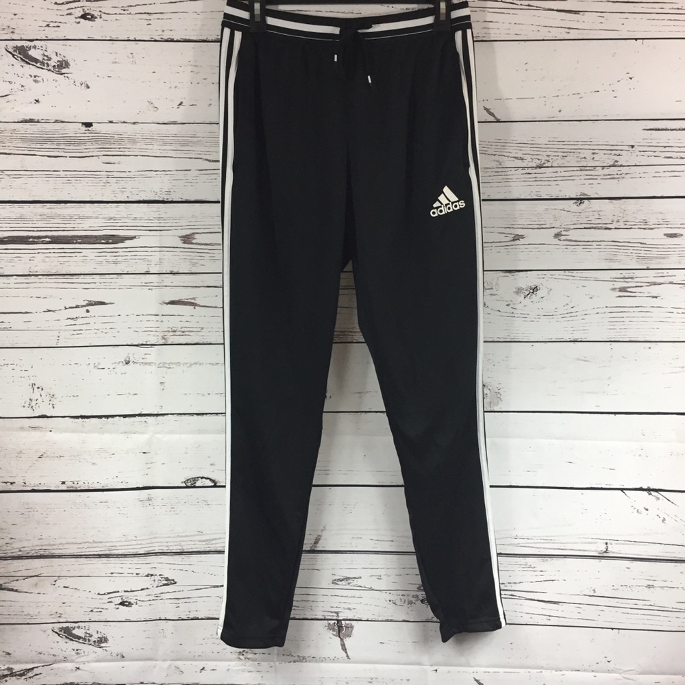 Adidas Mens Black Warm Up Pants 3 Stripe Medium